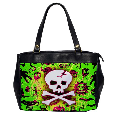 Deathrock Skull & Crossbones Oversize Office Handbag (One Side) from ArtsNow.com Front