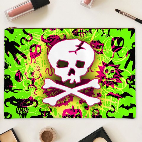 Deathrock Skull & Crossbones Cosmetic Bag (XXL) from ArtsNow.com Front