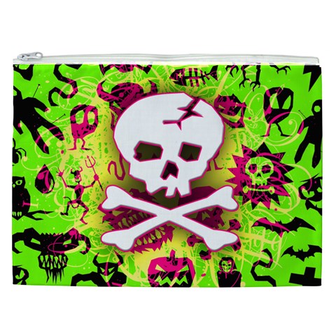 Deathrock Skull & Crossbones Cosmetic Bag (XXL) from ArtsNow.com Front