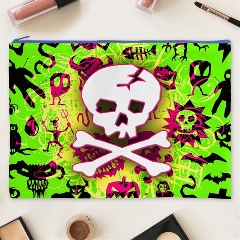 Deathrock Skull & Crossbones Cosmetic Bag (XXXL) from ArtsNow.com Front