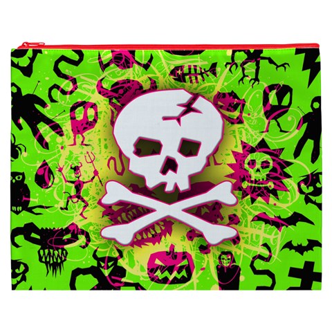 Deathrock Skull & Crossbones Cosmetic Bag (XXXL) from ArtsNow.com Front