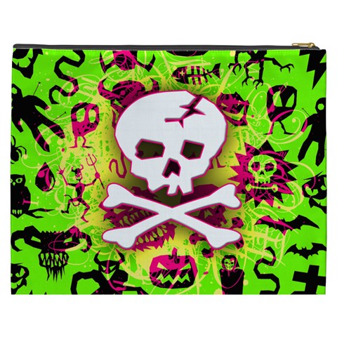 Deathrock Skull & Crossbones Cosmetic Bag (XXXL) from ArtsNow.com Back