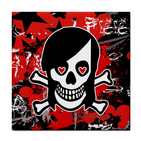 Emo Girl Skull Tile Coaster from ArtsNow.com Front