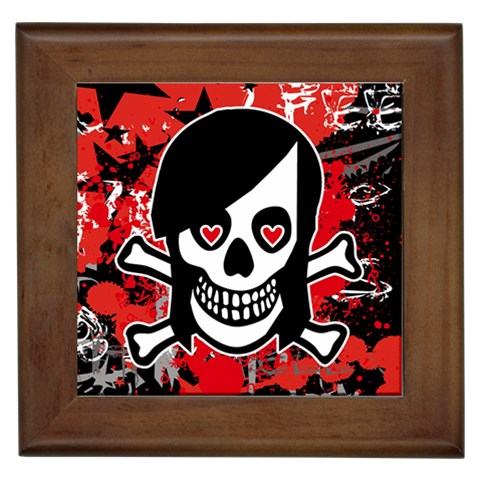 Emo Girl Skull Framed Tile from ArtsNow.com Front