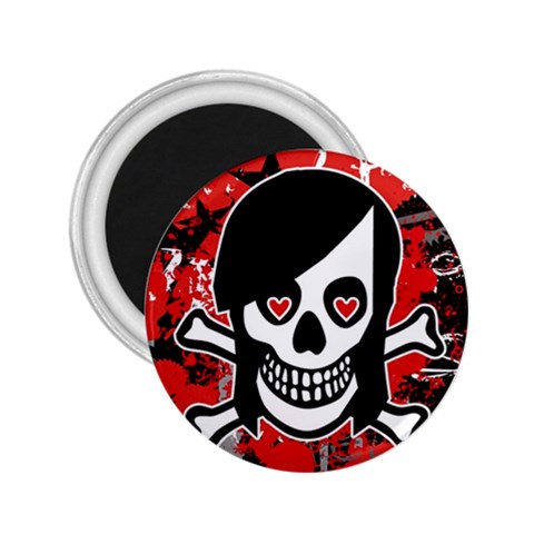 Emo Girl Skull 2.25  Magnet from ArtsNow.com Front