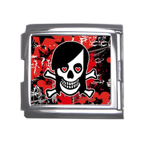 Emo Girl Skull Mega Link Italian Charm (18mm) from ArtsNow.com Front