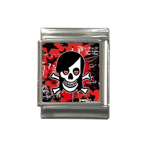 Emo Girl Skull Italian Charm (13mm) from ArtsNow.com Front