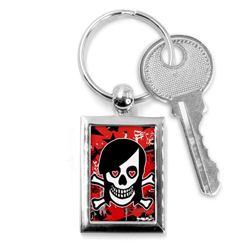 Emo Girl Skull Key Chain (Rectangle) from ArtsNow.com Front