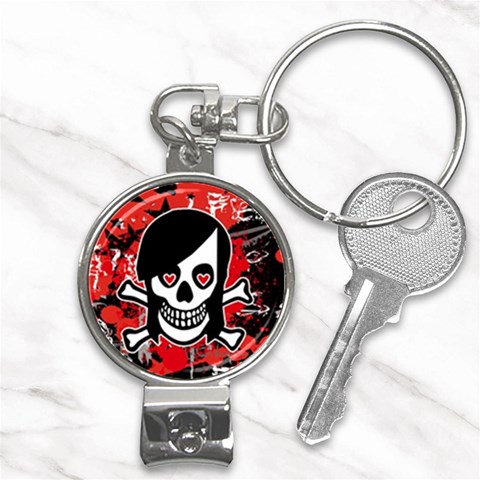 Emo Girl Skull Nail Clippers Key Chain from ArtsNow.com Front