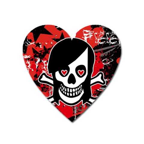 Emo Girl Skull Magnet (Heart) from ArtsNow.com Front