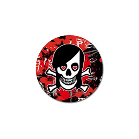 Emo Girl Skull Golf Ball Marker from ArtsNow.com Front