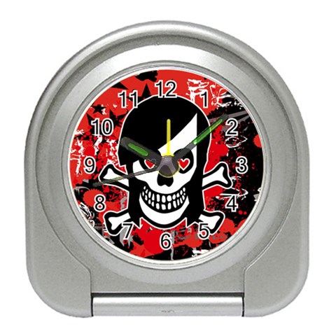 Emo Girl Skull Travel Alarm Clock from ArtsNow.com Front