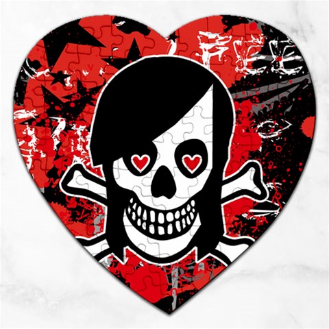 Emo Girl Skull Jigsaw Puzzle (Heart) from ArtsNow.com Front