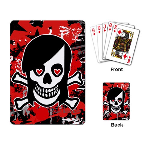 Emo Girl Skull Playing Cards Single Design from ArtsNow.com Back