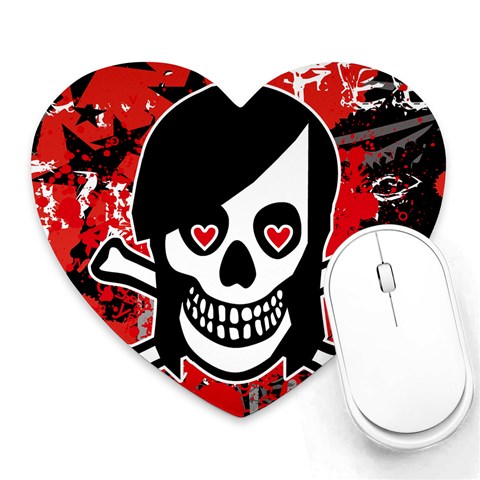 Emo Girl Skull Mousepad (Heart) from ArtsNow.com Front