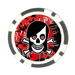 Emo Girl Skull Poker Chip Card Guard from ArtsNow.com Front