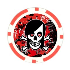 Emo Girl Skull Poker Chip Card Guard from ArtsNow.com Front