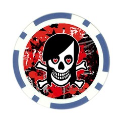 Emo Girl Skull Poker Chip Card Guard from ArtsNow.com Front