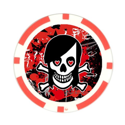 Emo Girl Skull Poker Chip Card Guard (10 pack) from ArtsNow.com Front