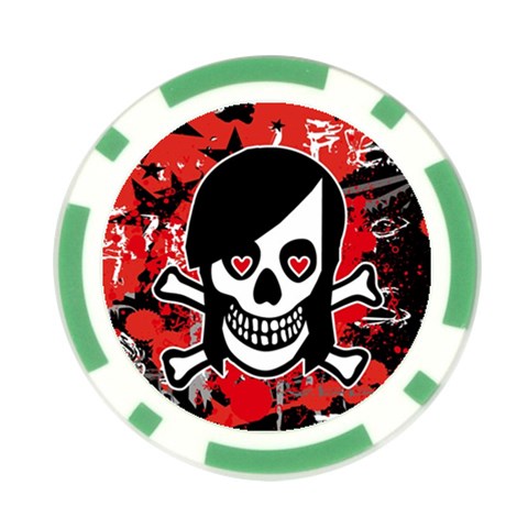 Emo Girl Skull Poker Chip Card Guard (10 pack) from ArtsNow.com Front