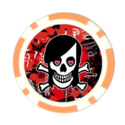 Emo Girl Skull Poker Chip Card Guard (10 pack) from ArtsNow.com Front