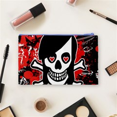 Emo Girl Skull Cosmetic Bag (Medium) from ArtsNow.com Back