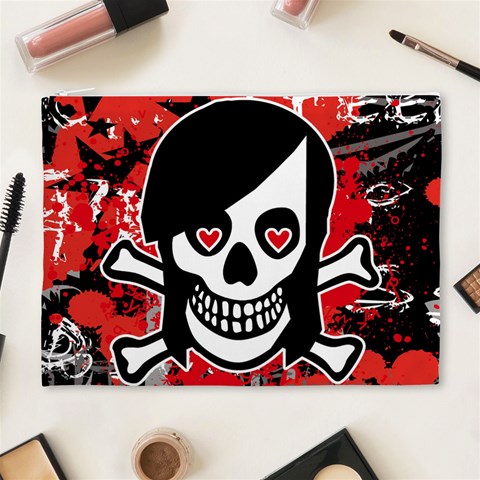 Emo Girl Skull Cosmetic Bag (XL) from ArtsNow.com Front