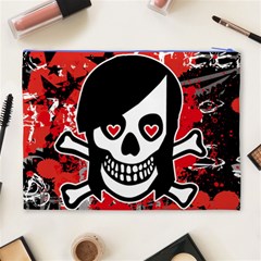 Emo Girl Skull Cosmetic Bag (XL) from ArtsNow.com Back