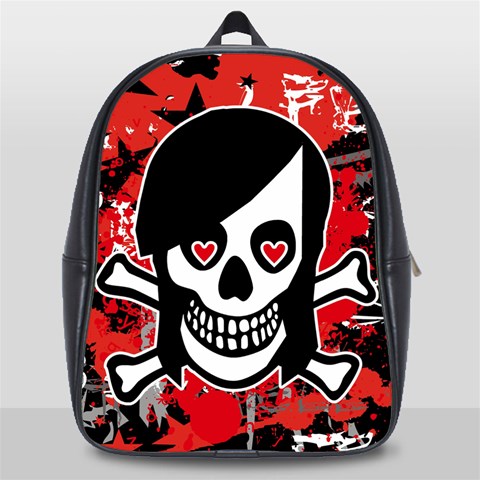 Emo Girl Skull School Bag (Large) from ArtsNow.com Front