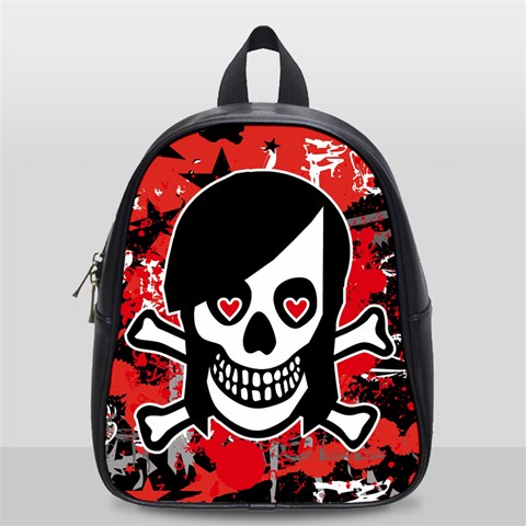 Emo Girl Skull School Bag (Small) from ArtsNow.com Front