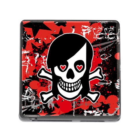 Emo Girl Skull Memory Card Reader with Storage (Square) from ArtsNow.com Front