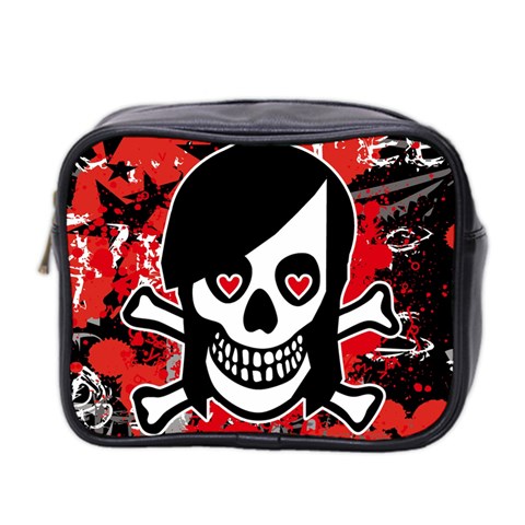 Emo Girl Skull Mini Toiletries Bag (Two Sides) from ArtsNow.com Front