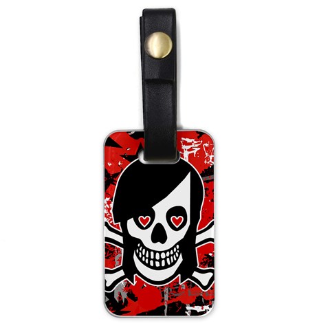 Emo Girl Skull Luggage Tag (one side) from ArtsNow.com Front