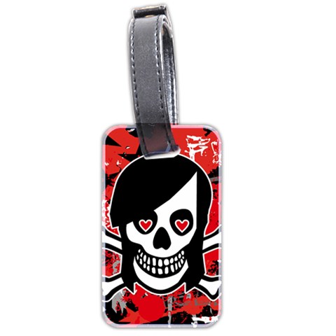 Emo Girl Skull Luggage Tag (two sides) from ArtsNow.com Front