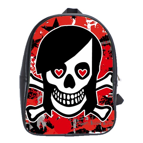 Emo Girl Skull School Bag (XL) from ArtsNow.com Front