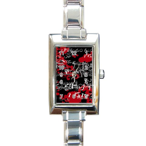 Emo Graffiti Rectangular Italian Charm Watch from ArtsNow.com Front