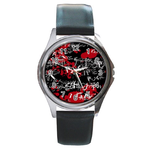 Emo Graffiti Round Metal Watch from ArtsNow.com Front