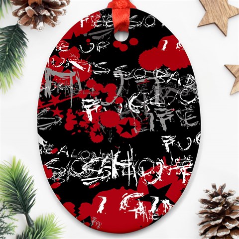 Emo Graffiti Ornament (Oval) from ArtsNow.com Front