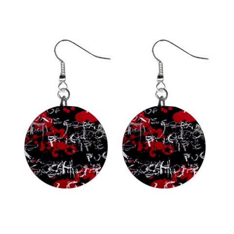 Emo Graffiti 1  Button Earrings from ArtsNow.com Front