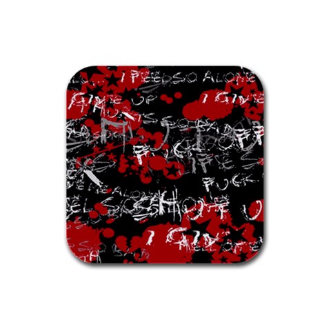 Emo Graffiti Rubber Square Coaster (4 pack) from ArtsNow.com Front