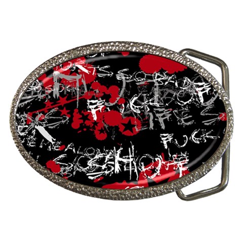 Emo Graffiti Belt Buckle from ArtsNow.com Front