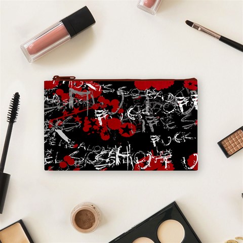 Emo Graffiti Cosmetic Bag (Small) from ArtsNow.com Front