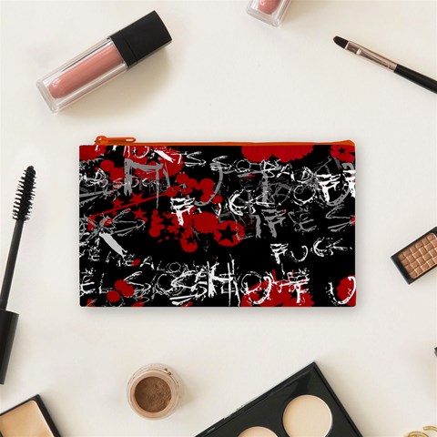 Emo Graffiti Cosmetic Bag (Small) from ArtsNow.com Front