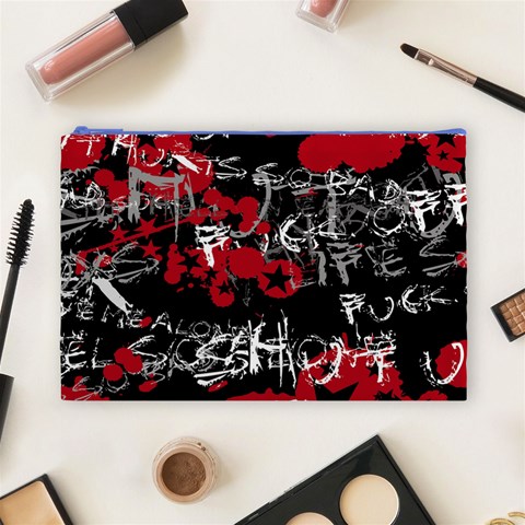 Emo Graffiti Cosmetic Bag (Large) from ArtsNow.com Front