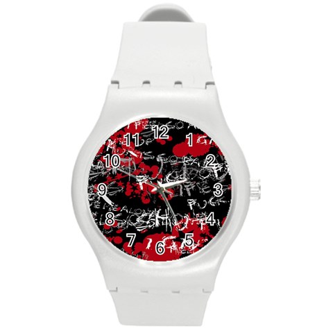 Emo Graffiti Round Plastic Sport Watch Medium from ArtsNow.com Front