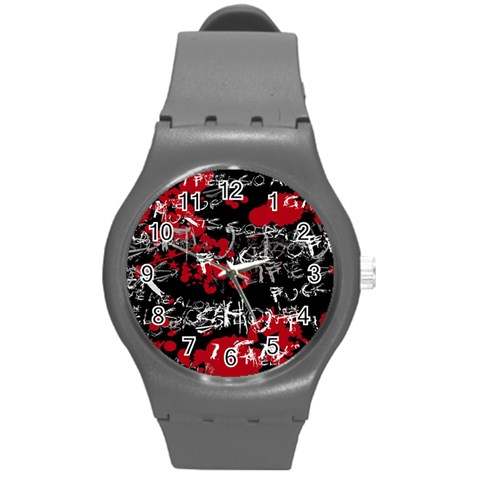 Emo Graffiti Round Plastic Sport Watch Medium from ArtsNow.com Front