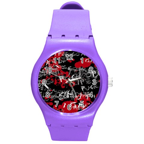 Emo Graffiti Round Plastic Sport Watch Medium from ArtsNow.com Front