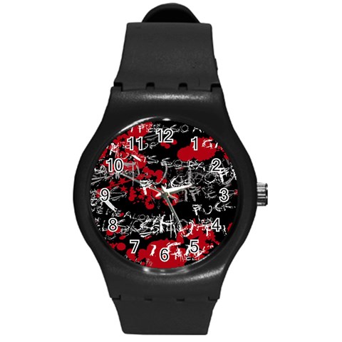 Emo Graffiti Round Plastic Sport Watch Medium from ArtsNow.com Front