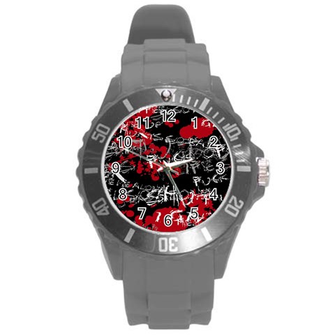 Emo Graffiti Round Plastic Sport Watch Large from ArtsNow.com Front