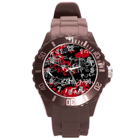 Emo Graffiti Round Plastic Sport Watch Large from ArtsNow.com Front